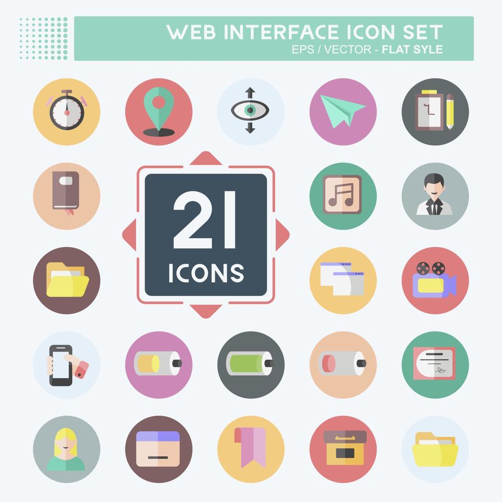 Icon-Web-Interface-Set. einfaches Design editierbar. Design-Vorlagenvektor. einfache symbolabbildung vektor