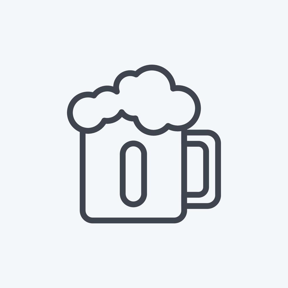 Symbol Krug Bier. geeignet für Getränkesymbol. Linienstil. einfaches Design editierbar. Design-Vorlagenvektor. einfache symbolabbildung vektor