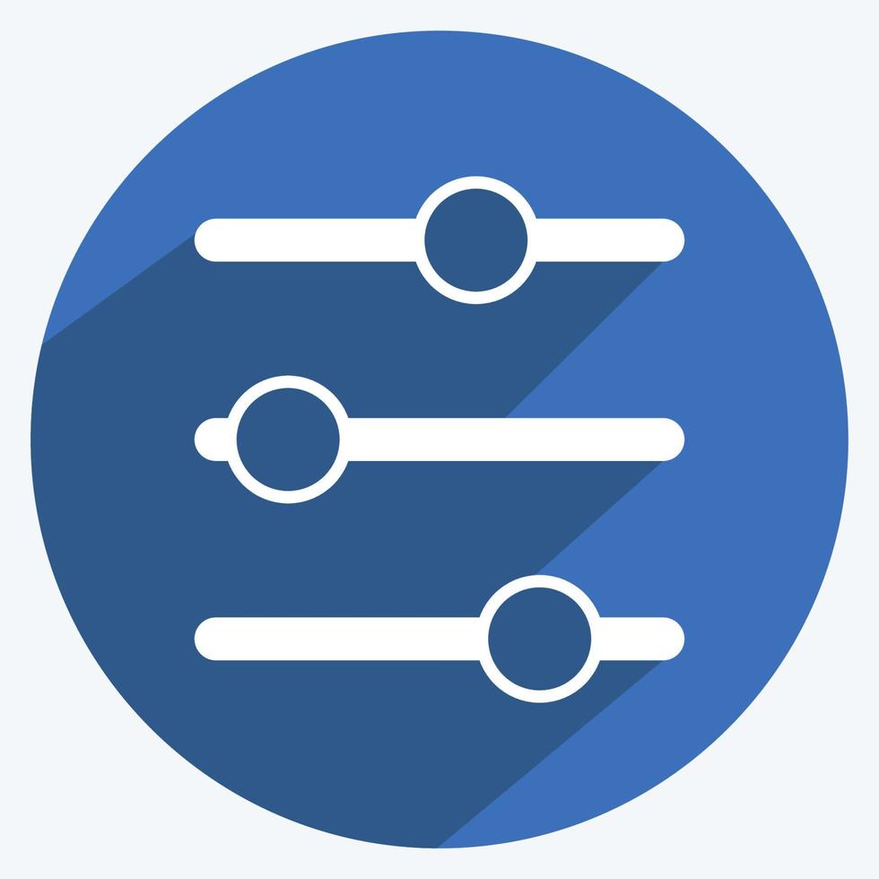 Symbolsteuerung. geeignet für Web-Interface-Symbol. langer Schattenstil. einfaches Design editierbar. Design-Vorlagenvektor. einfache symbolabbildung vektor