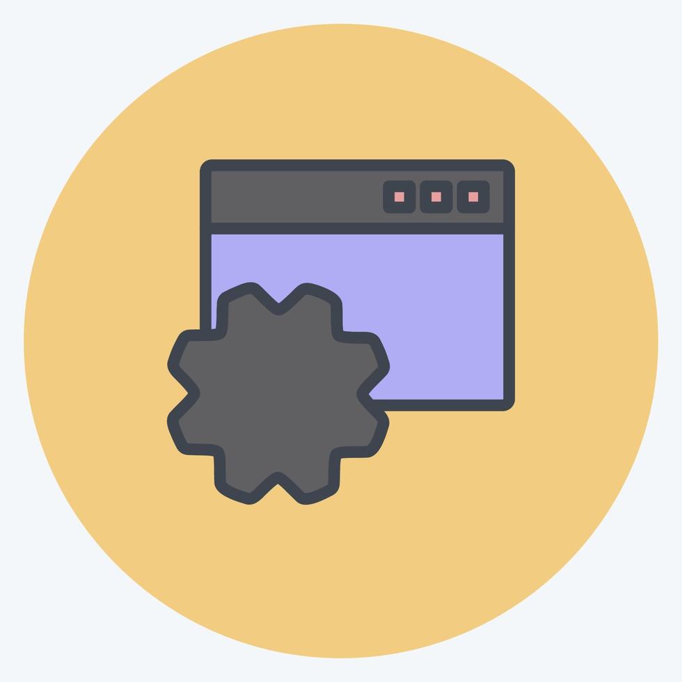 Icon-Browser-Konfigurationen. geeignet für Programmiersymbol. Farbe Mate-Stil. einfaches Design editierbar. Design-Vorlagenvektor. einfache symbolabbildung vektor