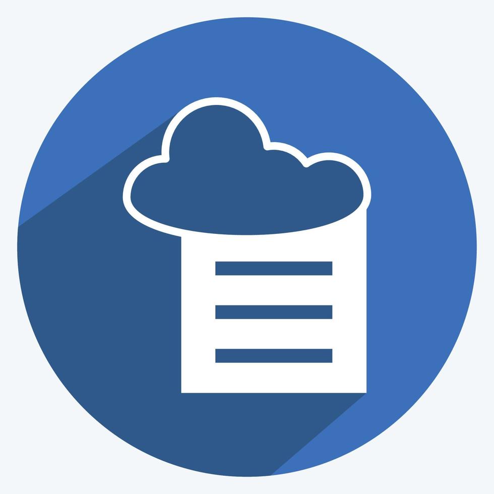 Icon-Cloud-Berichterstattung. geeignet für Datenanalysesymbol. langer Schattenstil. einfaches Design editierbar. Design-Vorlagenvektor. einfache symbolabbildung vektor