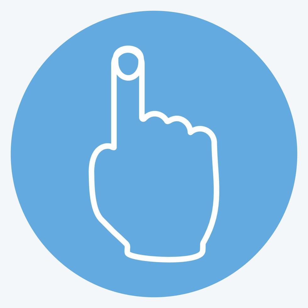 Symbol-Hand-Cursor. geeignet für handaktionen symbol. blaue augen stil. einfaches Design editierbar. Design-Vorlagenvektor. einfache symbolabbildung vektor