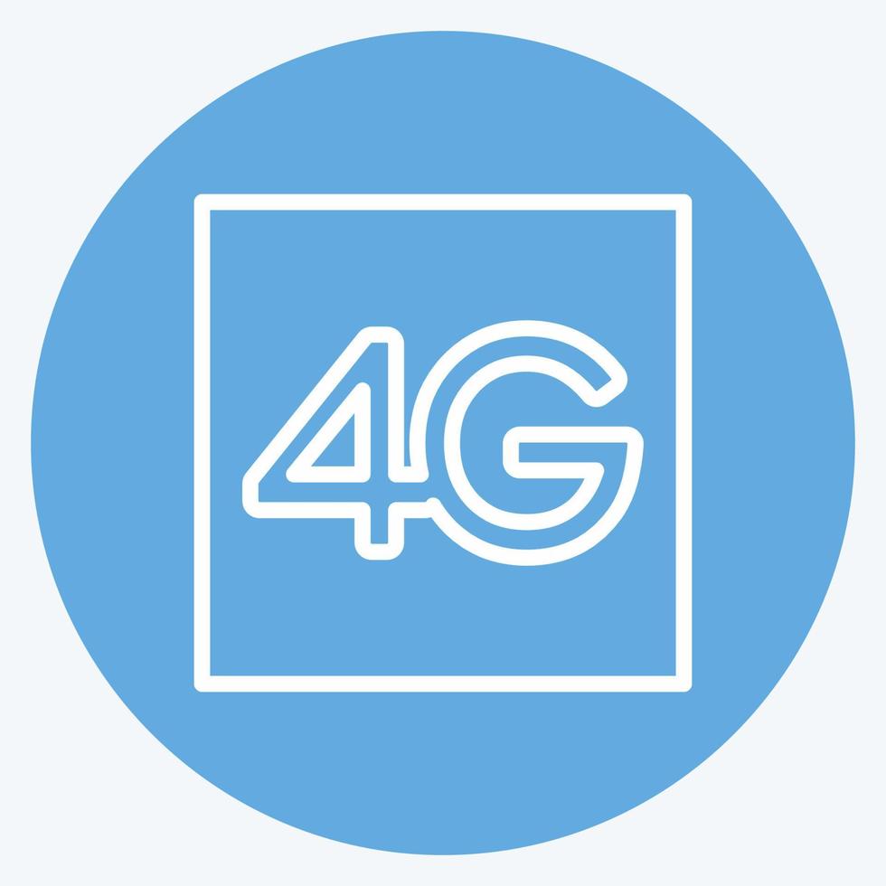 Symbol 4g. geeignet für mobile Apps-Symbol. blaue augen stil. einfaches Design editierbar. Design-Vorlagenvektor. einfache symbolabbildung vektor