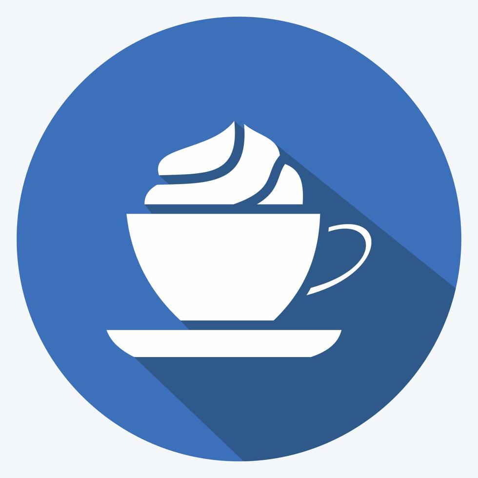 Icon Wiener Kaffee. geeignet für Getränkesymbol. langer Schattenstil. einfaches Design editierbar. Design-Vorlagenvektor. einfache symbolabbildung vektor