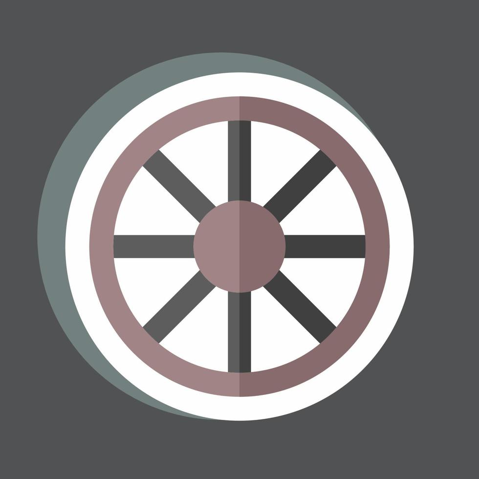 klistermärke hjul. lämplig för trädgårdssymbol. enkel design redigerbar. designmall vektor. enkel symbol illustration vektor