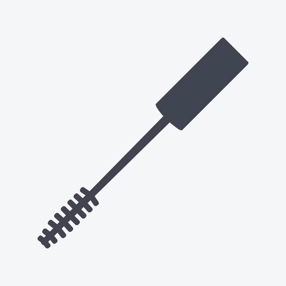 Icon Mascara-Bürste. geeignet für Schönheitspflegesymbol. Glyphen-Stil. einfaches Design editierbar. Design-Vorlagenvektor. einfache symbolabbildung vektor