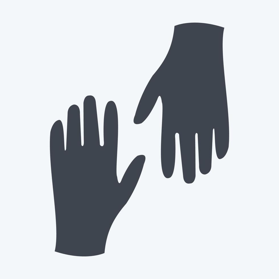 Icon-Handschuhe. geeignet für Frühlingssymbol. Glyphen-Stil. einfaches Design editierbar. Design-Vorlagenvektor. einfache symbolabbildung vektor