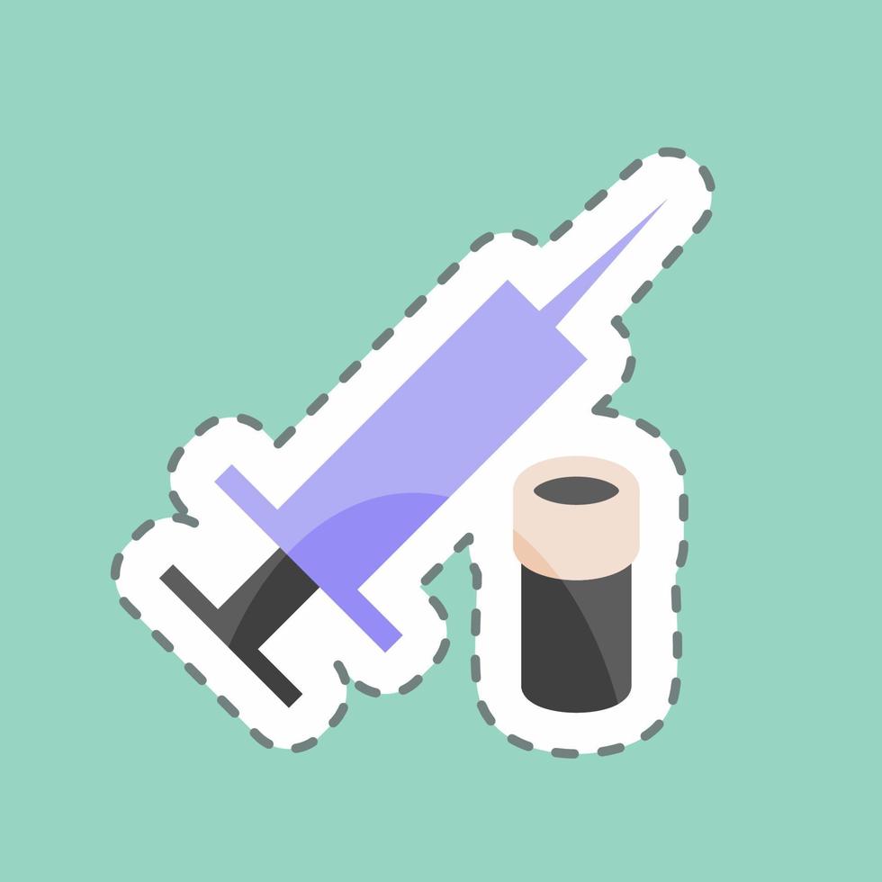 Sticker-Line-Cut-Impfstoff. geeignet für Gemeinschaftssymbol. einfaches Design editierbar. Design-Vorlagenvektor. einfache symbolabbildung vektor