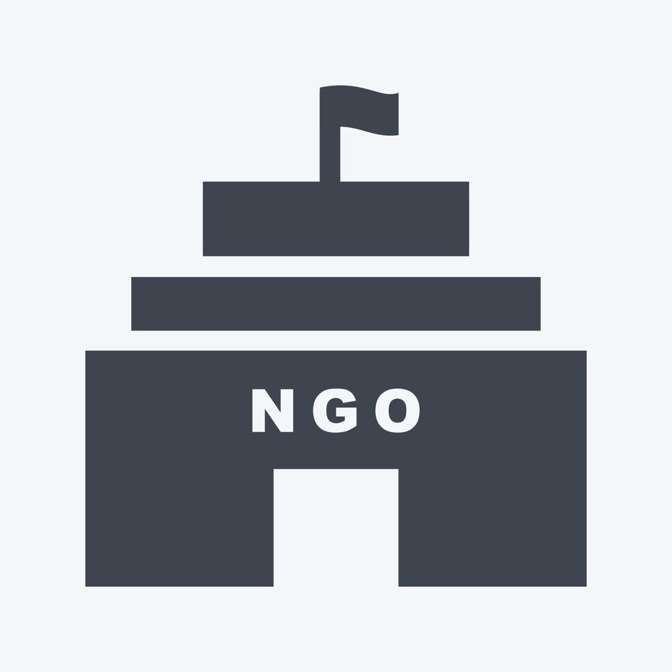 Icon NGO-Gebäude. geeignet für Gemeinschaftssymbol. Glyphen-Stil. einfaches Design editierbar. Design-Vorlagenvektor. einfache symbolabbildung vektor