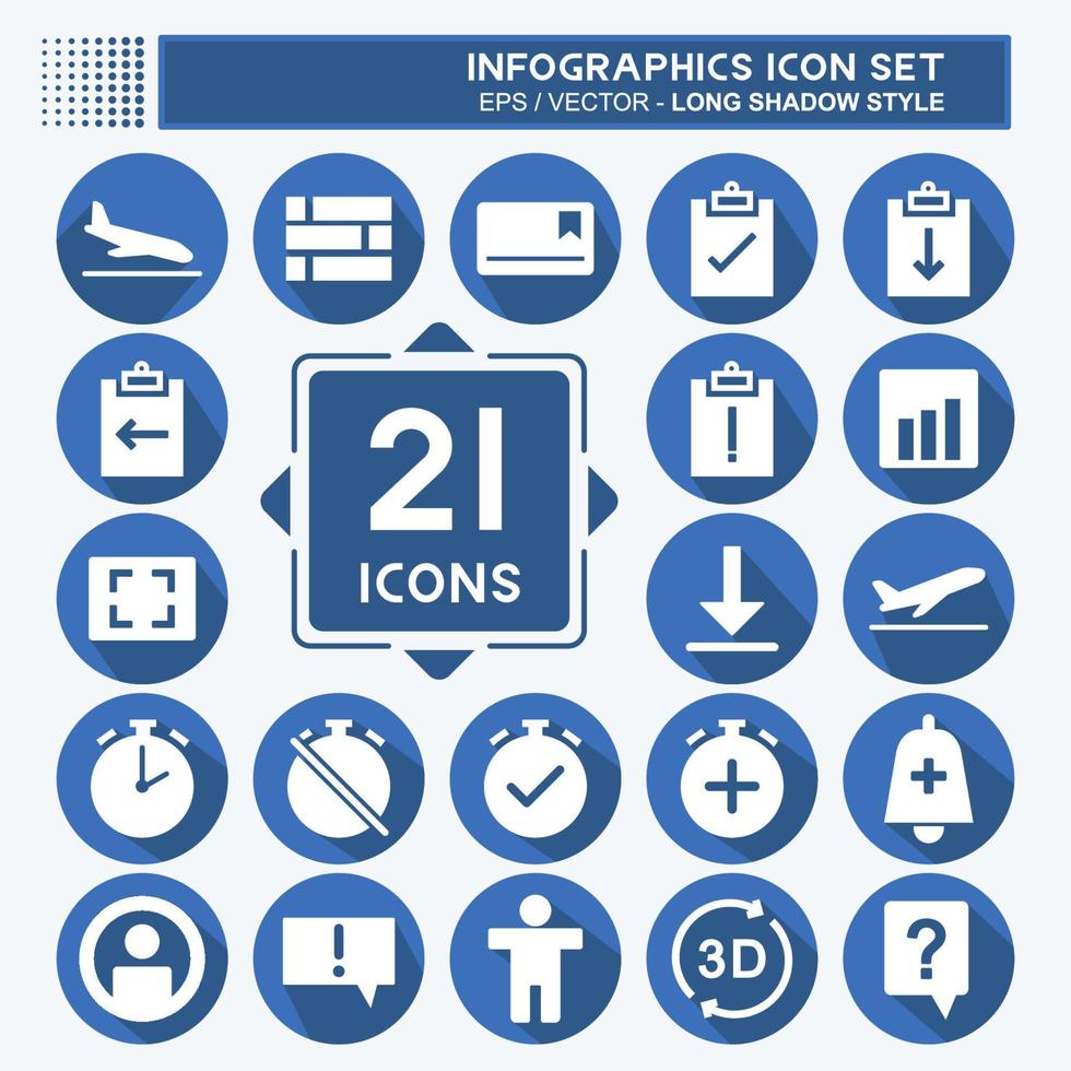 Infografik-Icon-Set. geeignet für Bildungssymbol. langer Schattenstil. einfaches Design editierbar. Design-Vorlagenvektor. einfache symbolabbildung vektor