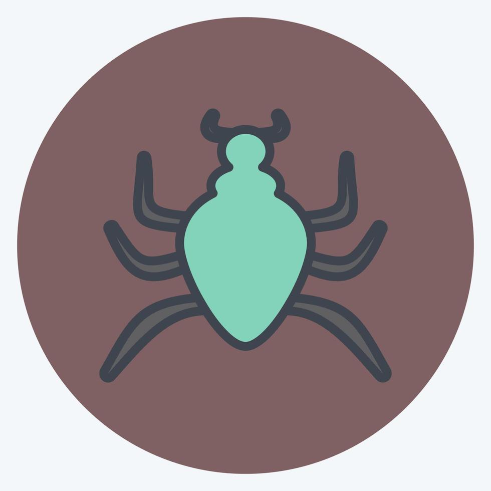 ikon spindel insekt. lämplig för djursymbol. färg kompis stil. enkel design redigerbar. designmall vektor. enkel symbol illustration vektor