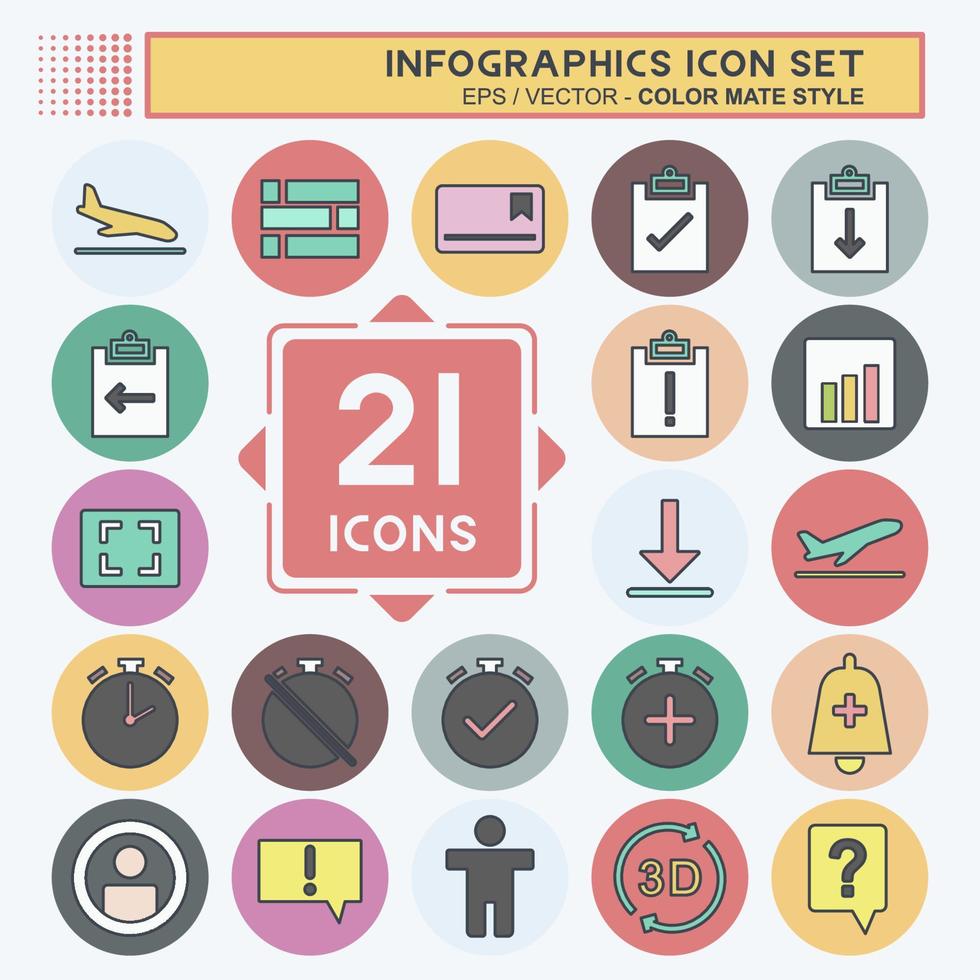 Infografik-Icon-Set. geeignet für Bildungssymbol. Farbe Mate-Stil. einfaches Design editierbar. Design-Vorlagenvektor. einfache symbolabbildung vektor