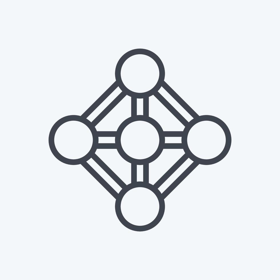 Symbol tiefes Lernen. geeignet für Datenanalysesymbol. Linienstil. einfaches Design editierbar. Design-Vorlagenvektor. einfache symbolabbildung vektor