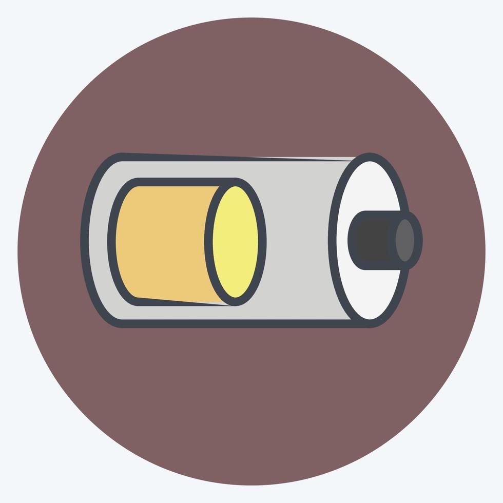 Symbol halbe Batterie. geeignet für Web-Interface-Symbol. Farbe Mate-Stil. einfaches Design editierbar. Design-Vorlagenvektor. einfache symbolabbildung vektor