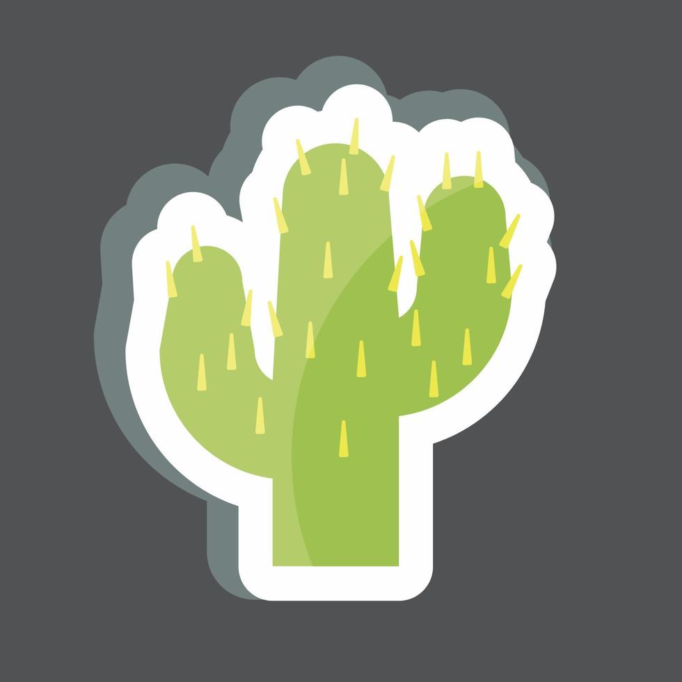 Aufkleber Kaktus. geeignet für Wild-West-Symbol. einfaches Design editierbar. Design-Vorlagenvektor. einfache symbolabbildung vektor