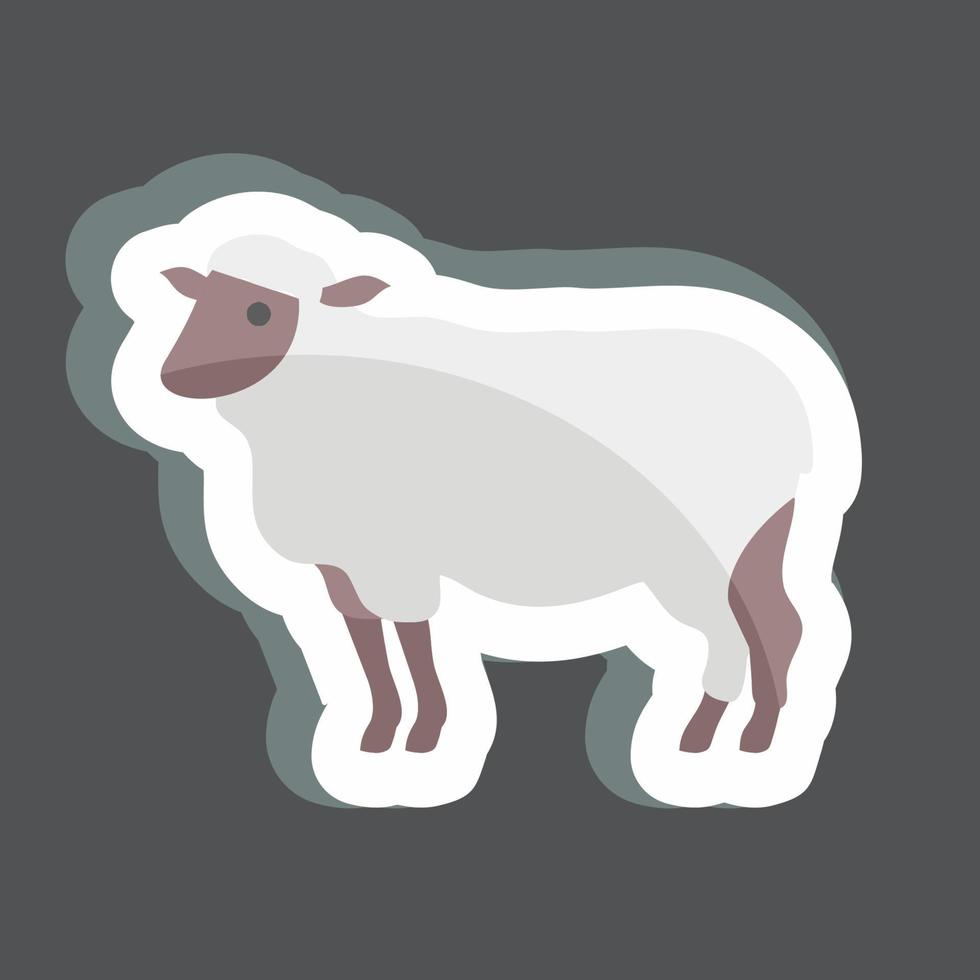 Aufkleber Schaf. geeignet für Tiersymbol. einfaches Design editierbar. Design-Vorlagenvektor. einfache symbolabbildung vektor