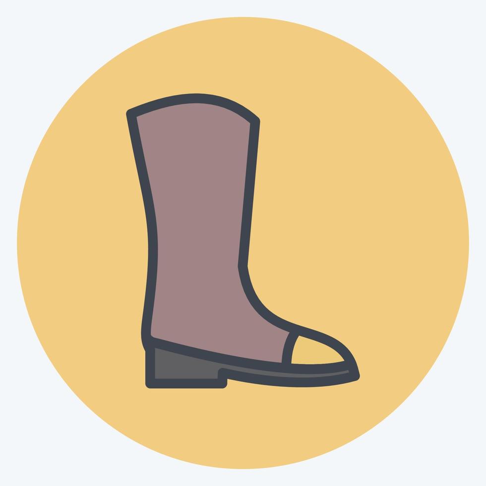 Icon lange Stiefel. geeignet für Frühlingssymbol. Farbe Mate-Stil. einfaches Design editierbar. Design-Vorlagenvektor. einfache symbolabbildung vektor