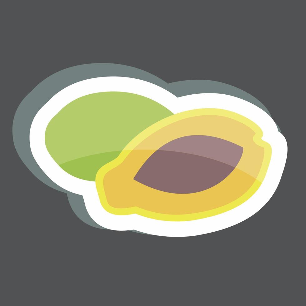 klistermärke papaya. lämplig för frukt och grönsaker symbol. enkel design redigerbar. designmall vektor. enkel symbol illustration vektor