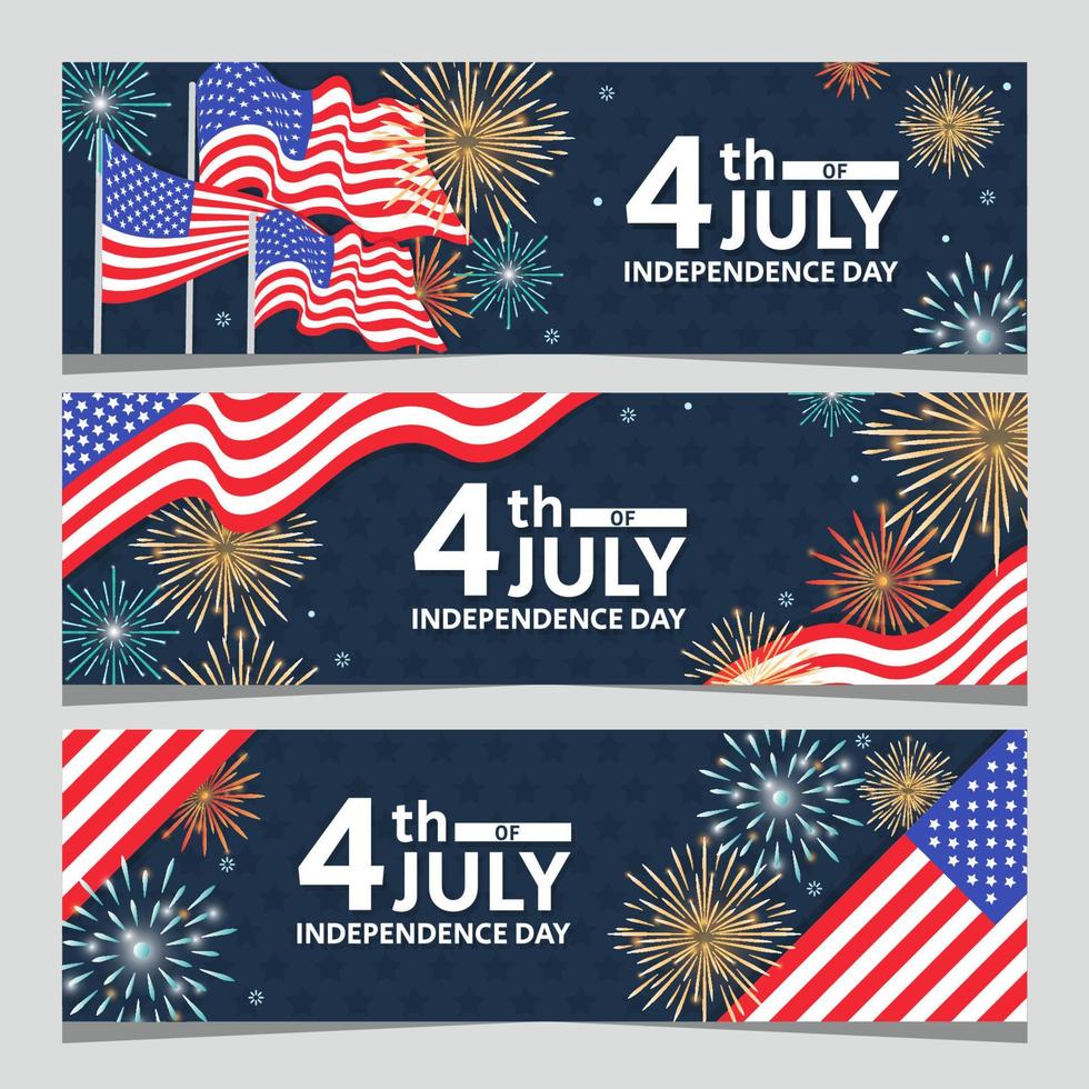 4 juli självständighetsdagen banner vektor