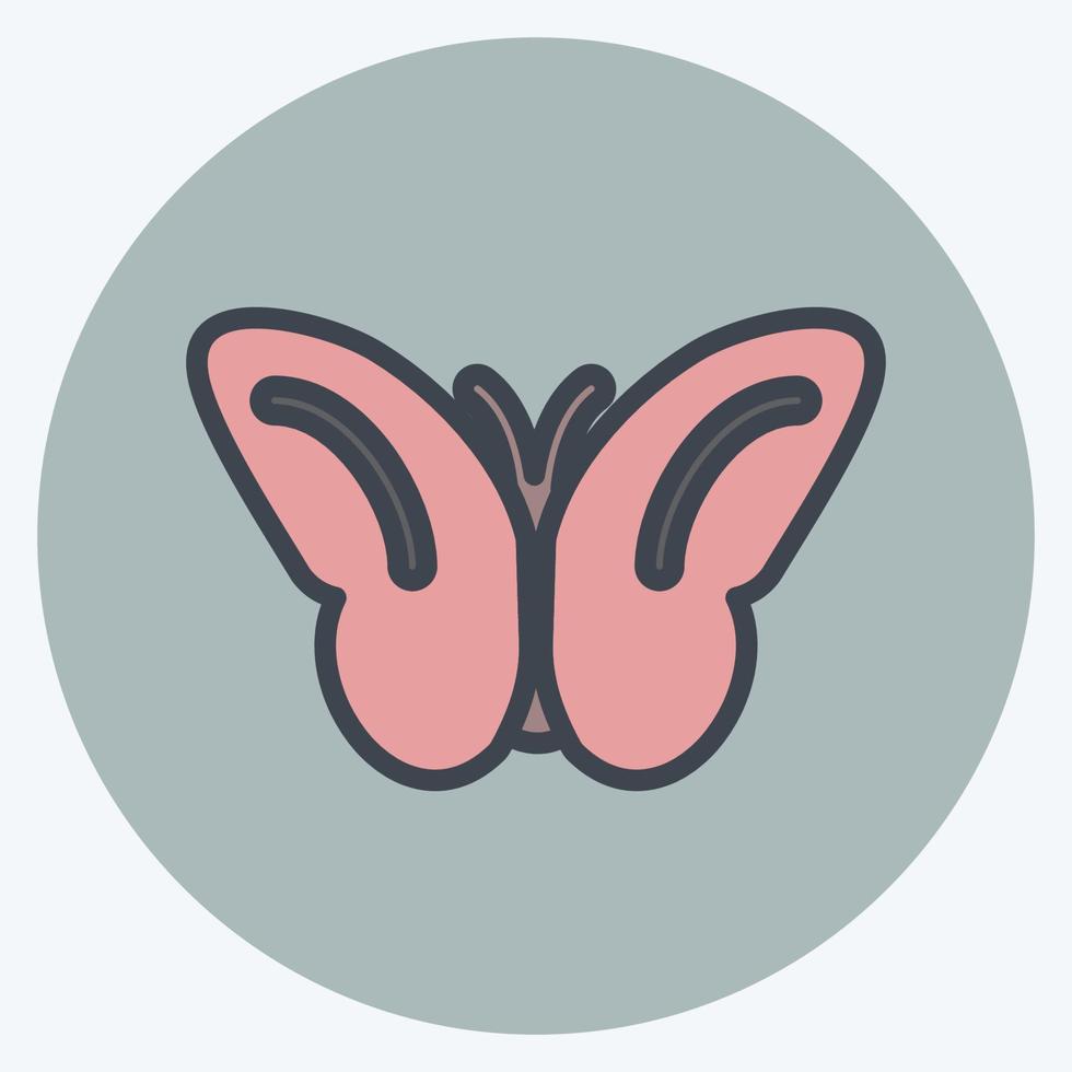 Symbol Schmetterling fliegen. geeignet für Frühlingssymbol. Farbe Mate-Stil. einfaches Design editierbar. Design-Vorlagenvektor. einfache symbolabbildung vektor