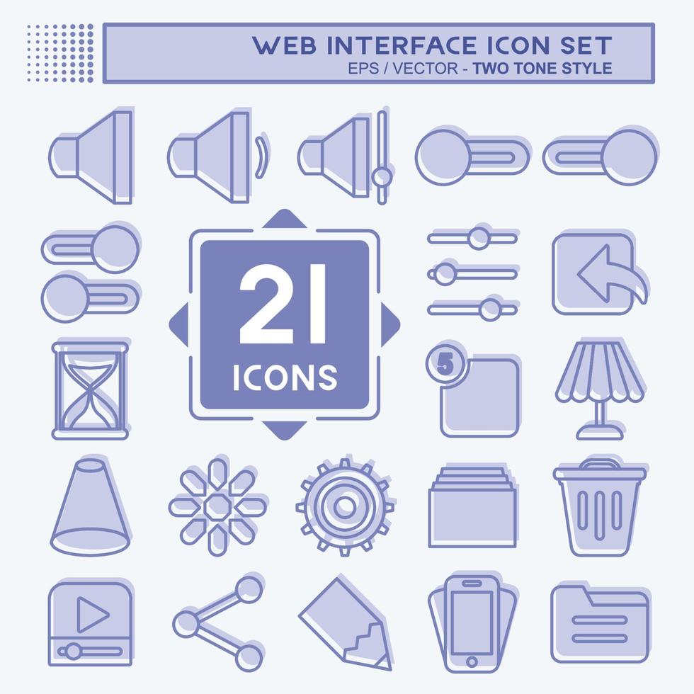 Web-Interface-Icon-Set. geeignet für Web-Interface-Symbol. zweifarbiger Stil. einfaches Design editierbar. Design-Vorlagenvektor. einfache symbolabbildung vektor