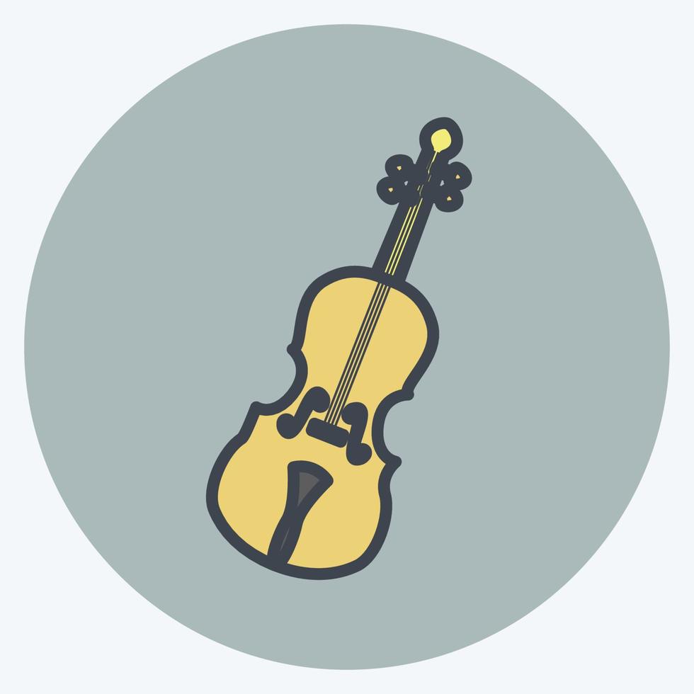 Symbol-Cello. geeignet für Musiksymbol. Farbe Mate-Stil. einfaches Design editierbar. Design-Vorlagenvektor. einfache symbolabbildung vektor