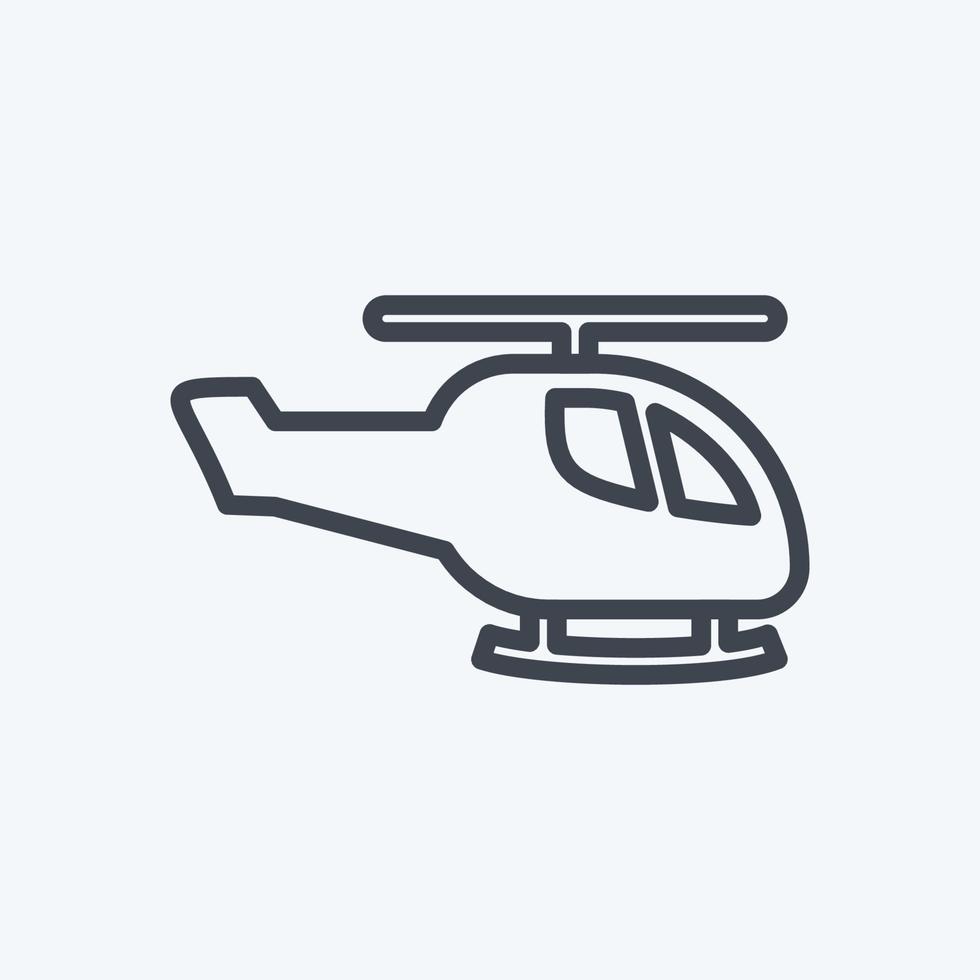 ikon helikopter. lämplig för leksakssymbol. linjestil. enkel design redigerbar. design mall vektor. enkel symbol illustration vektor