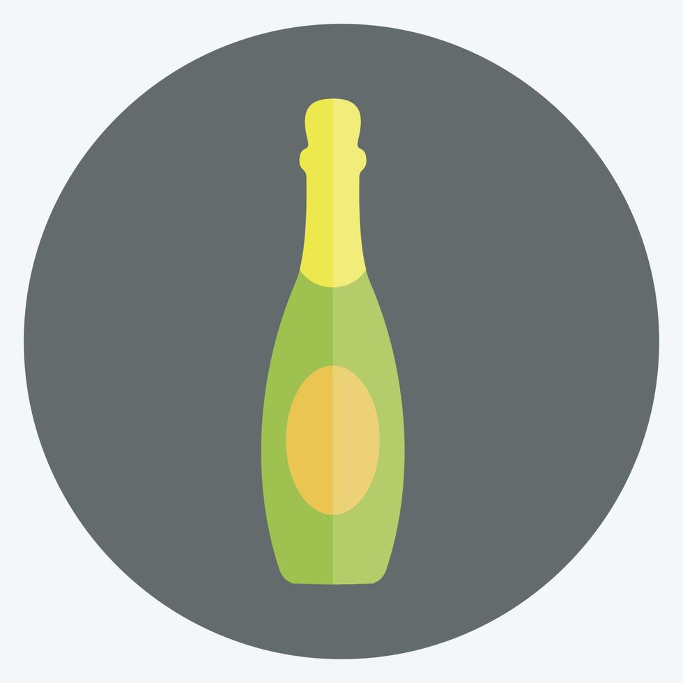 Symbol-Champagner. geeignet für Partysymbol. flacher Stil. einfaches Design editierbar. Design-Vorlagenvektor. einfache symbolabbildung vektor