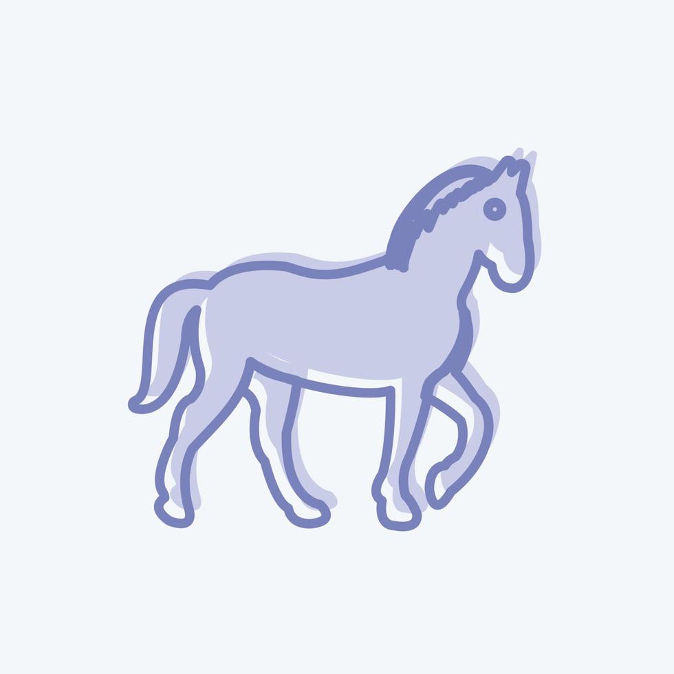 Symbol Pferd. geeignet für Tiersymbol. zweifarbiger Stil. einfaches Design editierbar. Design-Vorlagenvektor. einfache symbolabbildung vektor
