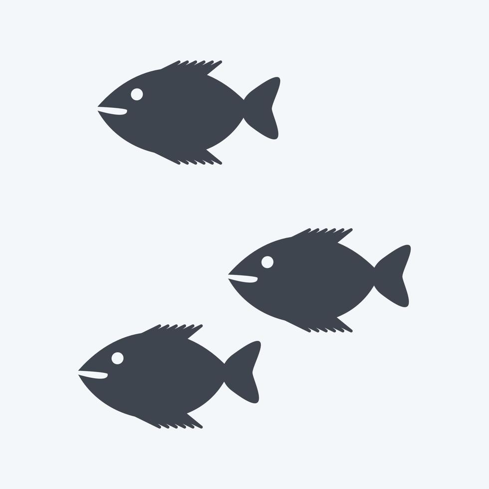ikon liten fisk. lämplig för havssymbol. glyfstil. enkel design redigerbar. designmall vektor. enkel symbol illustration vektor