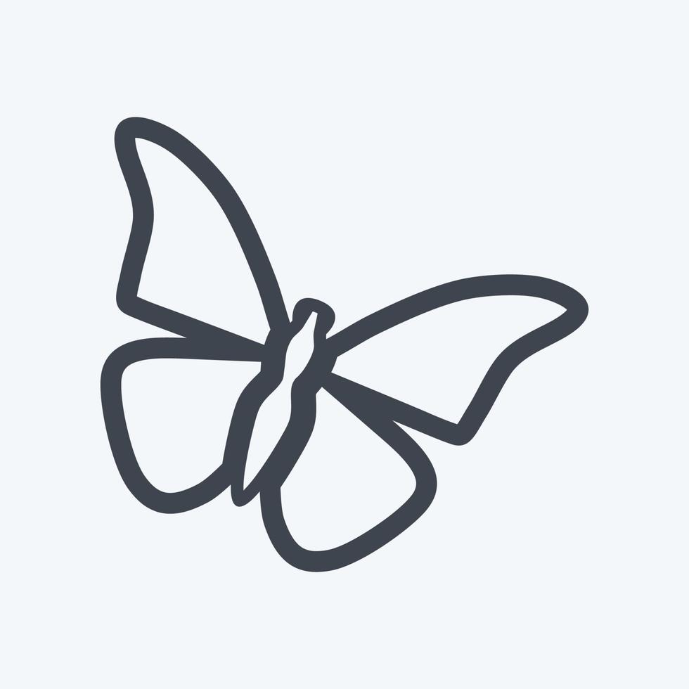 Symbol Schmetterling 3. geeignet für Tiersymbol. Glyphen-Stil. einfaches Design editierbar. Design-Vorlagenvektor. einfache symbolabbildung vektor