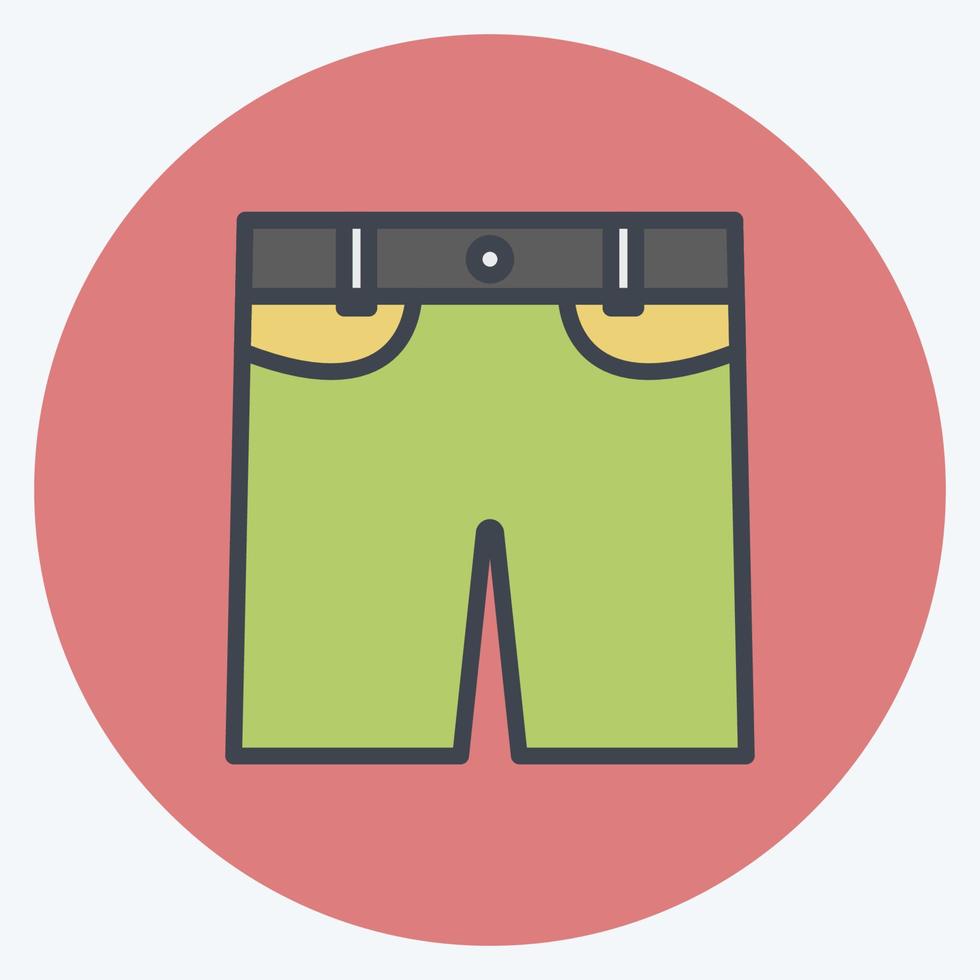 Icon-Shorts. geeignet für Männer Accessoires Symbol. Farbe Mate-Stil. einfaches Design editierbar. Design-Vorlagenvektor. einfache symbolabbildung vektor