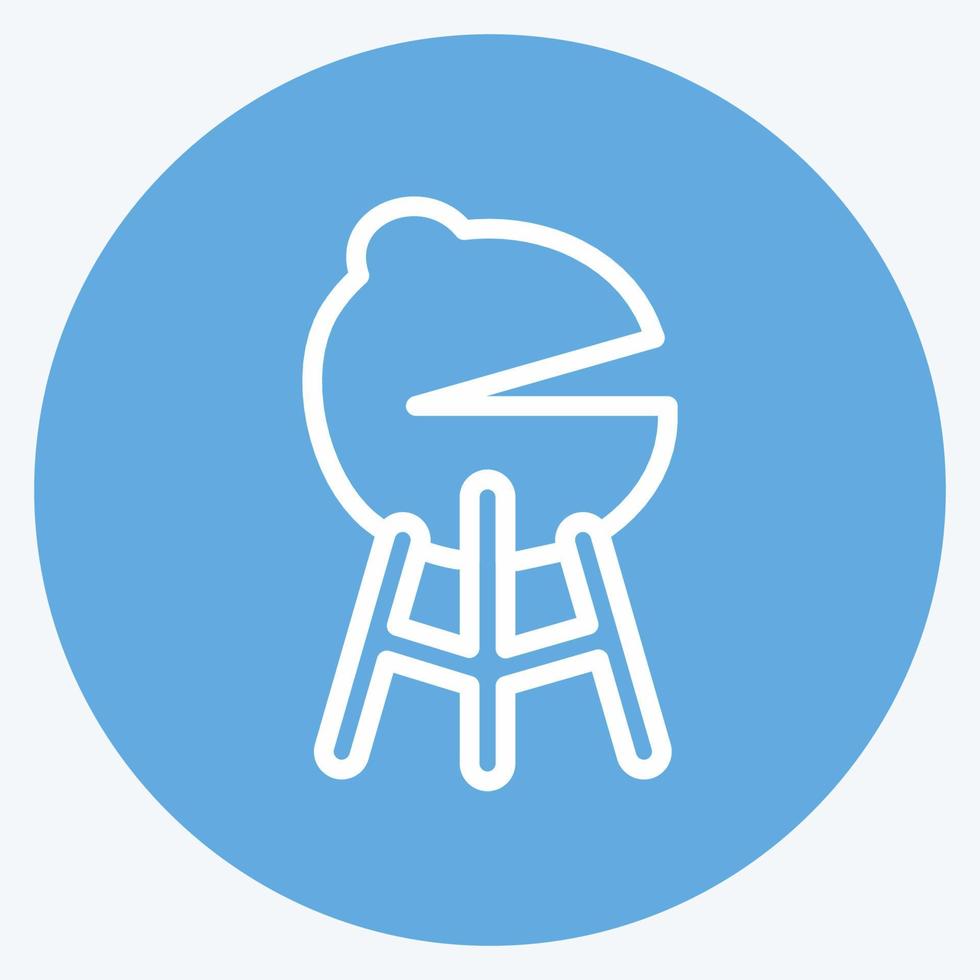 Icon-Grill. geeignet für Frühlingssymbol. blaue augen stil. einfaches Design editierbar. Design-Vorlagenvektor. einfache symbolabbildung vektor