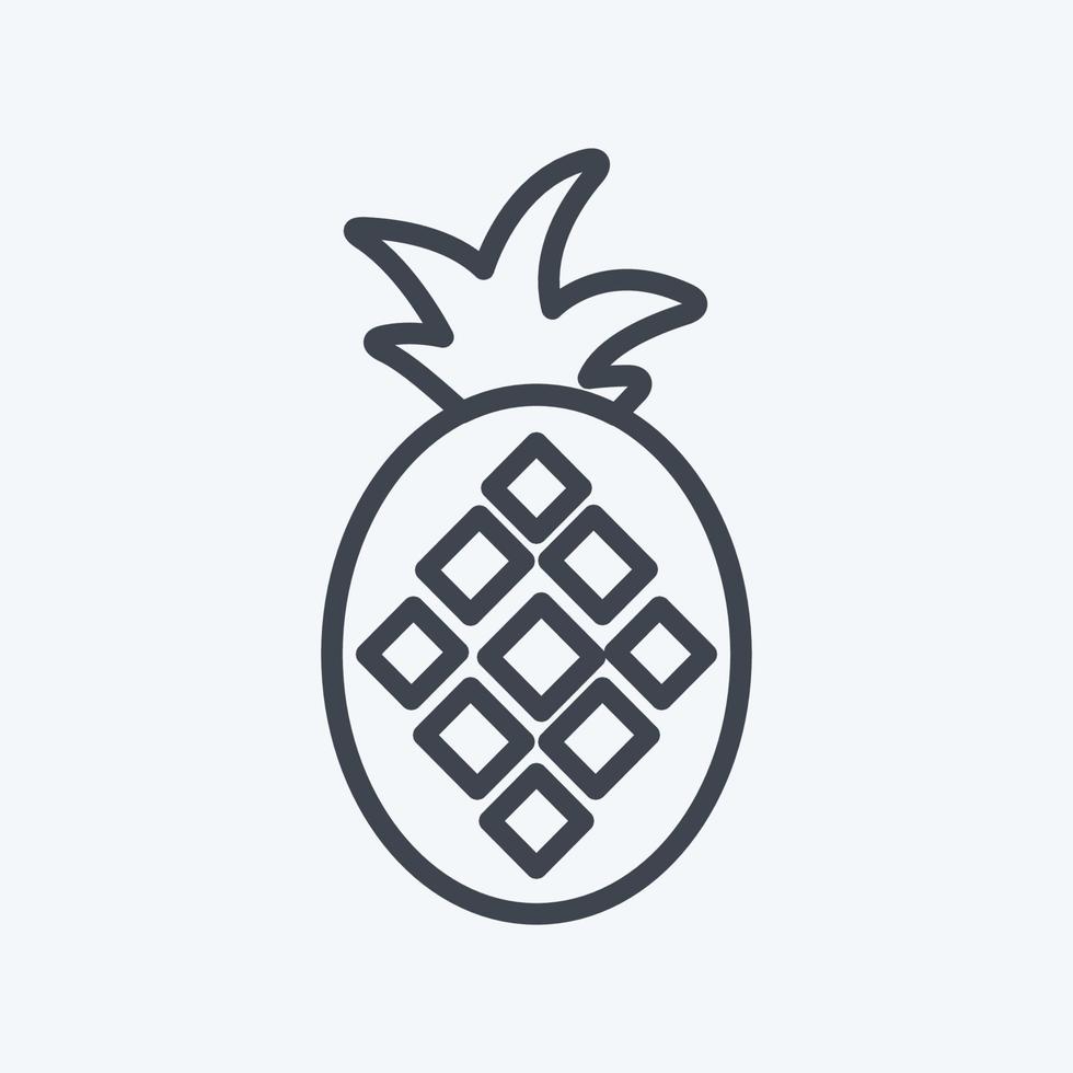 Symbol Ananas. geeignet für obst- und gemüsesymbol. Linienstil. einfaches Design editierbar. Design-Vorlagenvektor. einfache symbolabbildung vektor
