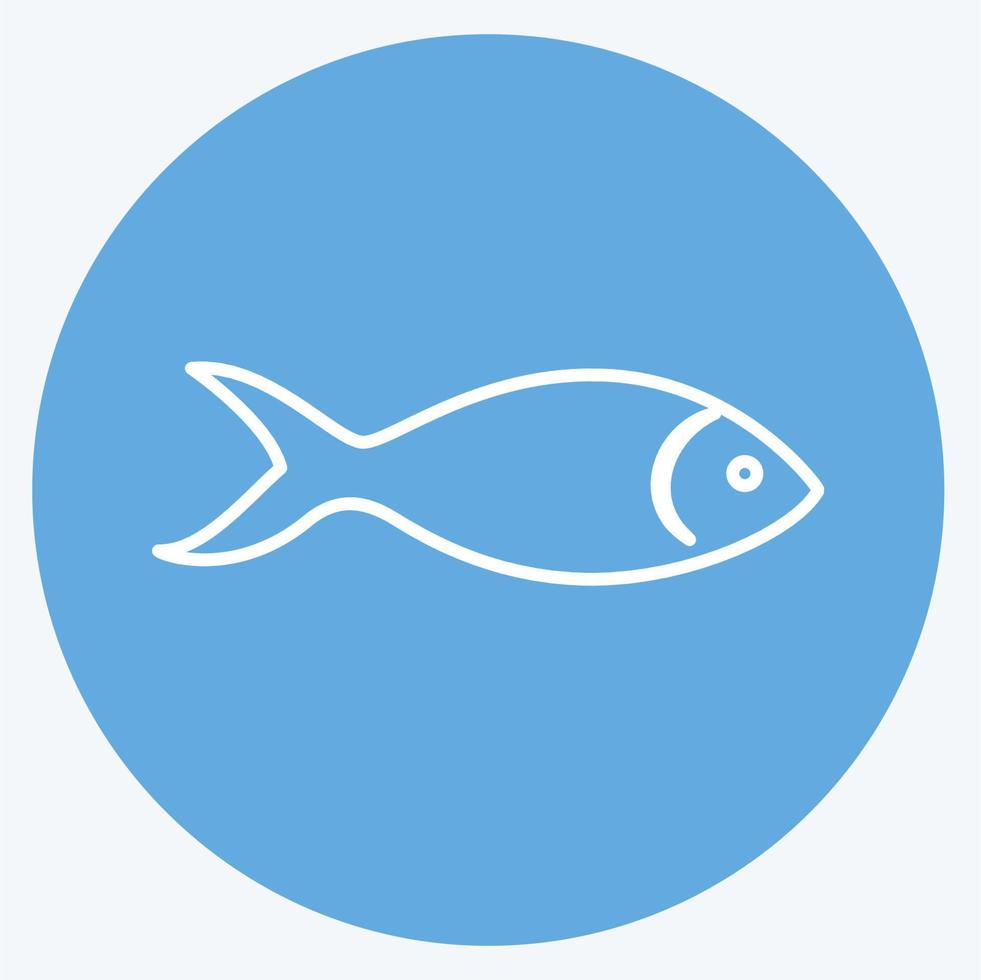 Symbol Fisch. geeignet für Tiersymbol. blaue augen stil. einfaches Design editierbar. Design-Vorlagenvektor. einfache symbolabbildung vektor