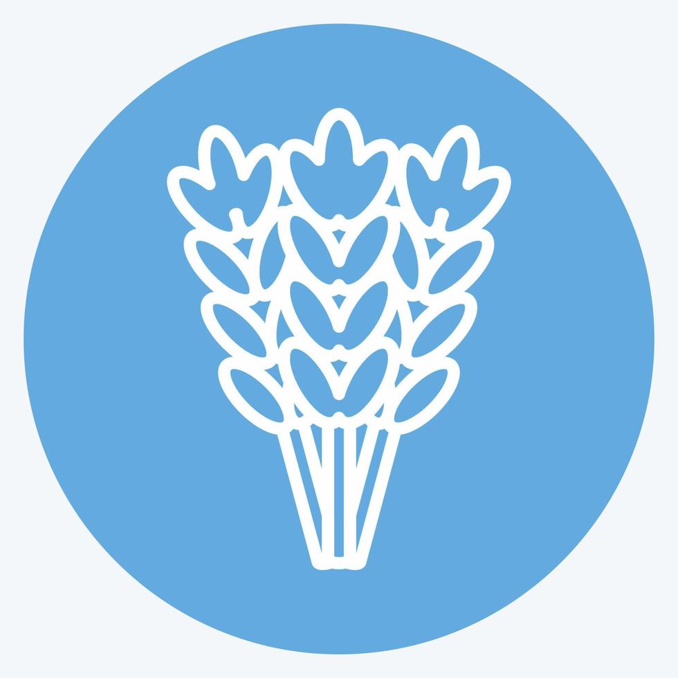 Symbol Weizen. geeignet für Gartensymbol. blaue augen stil. einfaches Design editierbar. Design-Vorlagenvektor. einfache symbolabbildung vektor