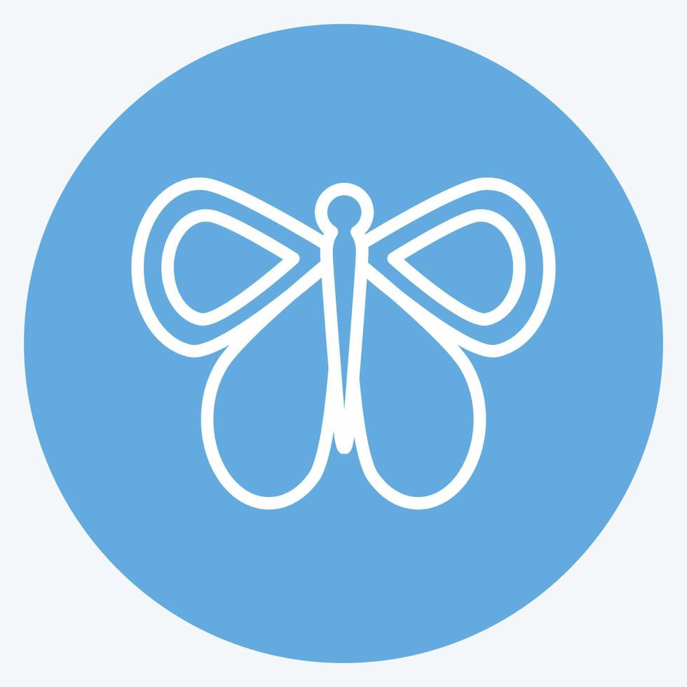 Symbol Schmetterling 1. geeignet für Tiersymbol. blaue augen stil. einfaches Design editierbar. Design-Vorlagenvektor. einfache symbolabbildung vektor