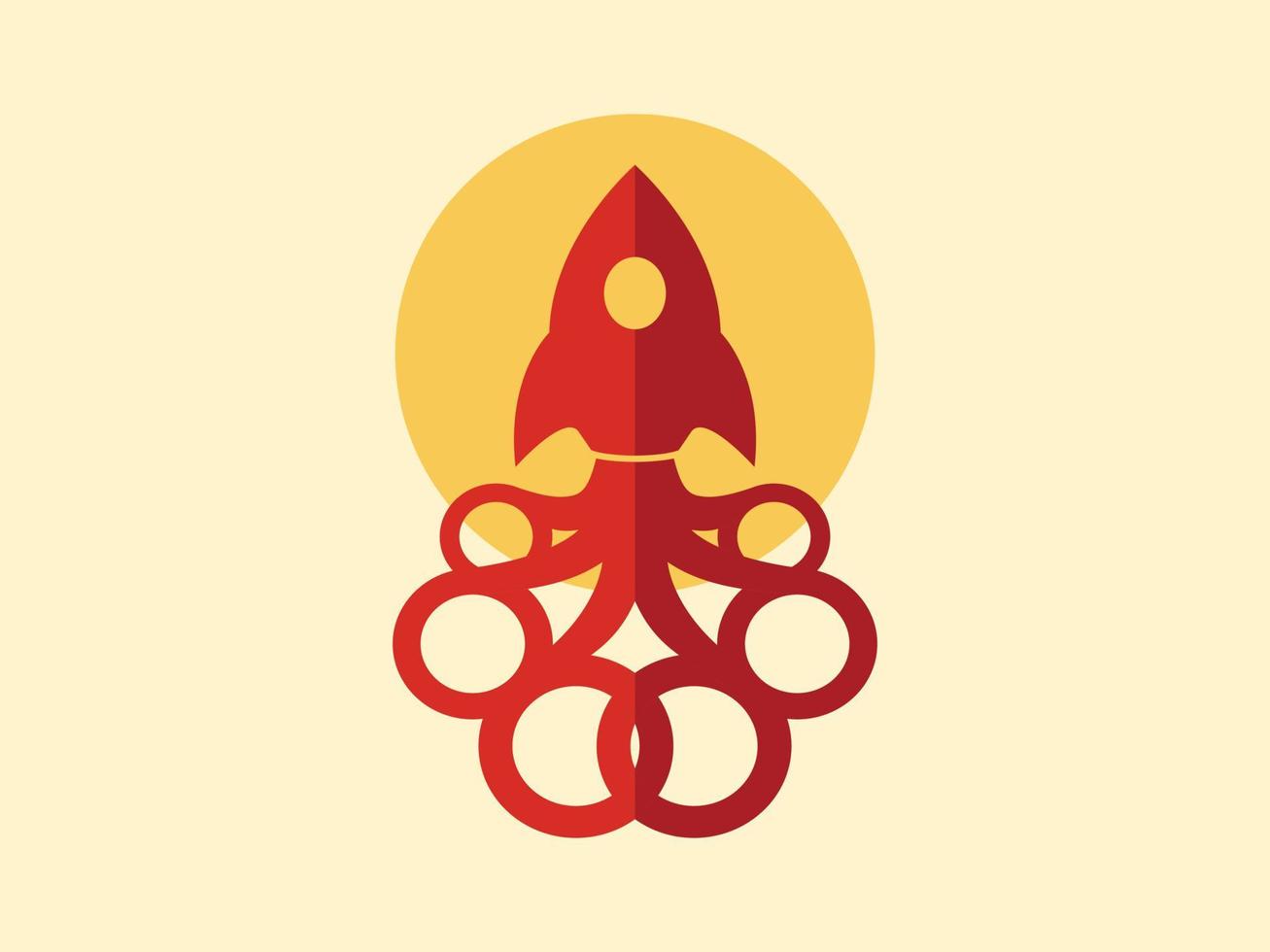 Raketen-Oktopus-Vektor-Logo vektor