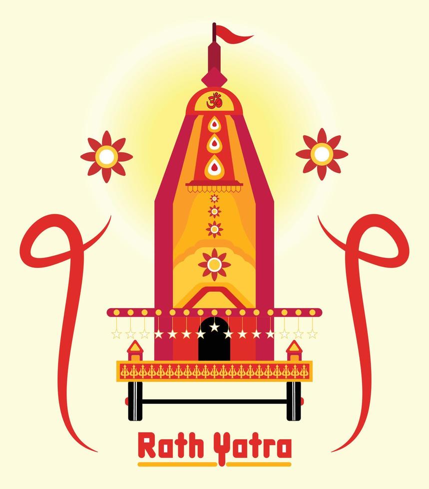 vektordesign von ratha yatra von lord jagannath vektor