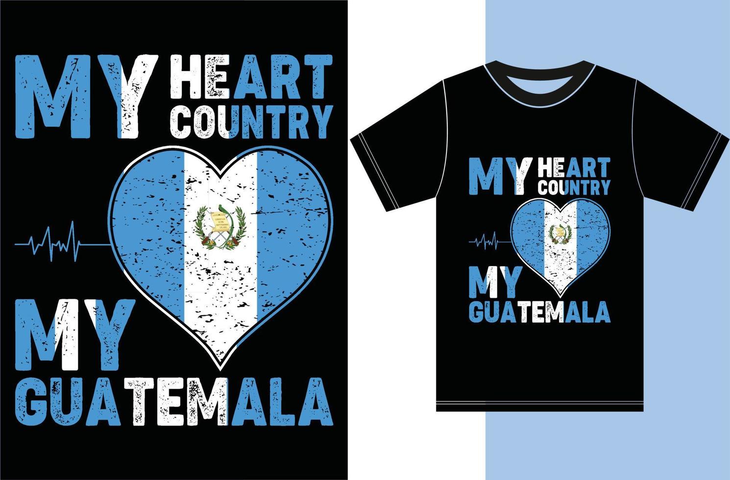 mitt hjärta, mitt land, mitt guatemala. typografi vektor design