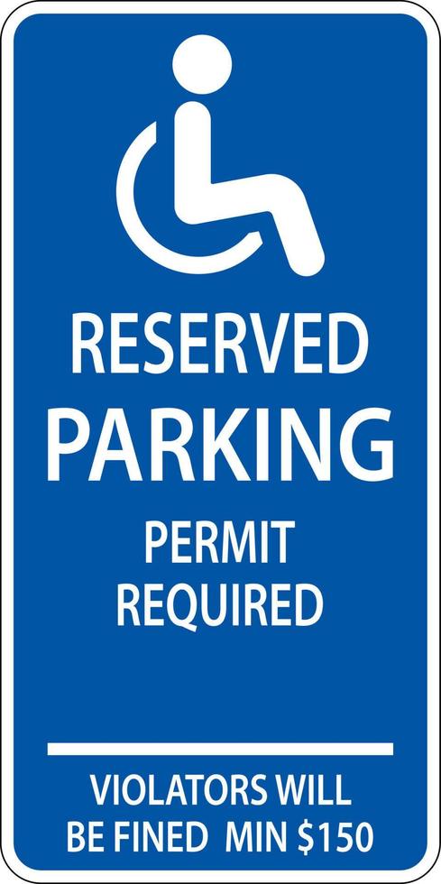 handikapp parkering tecken på vit bakgrund vektor