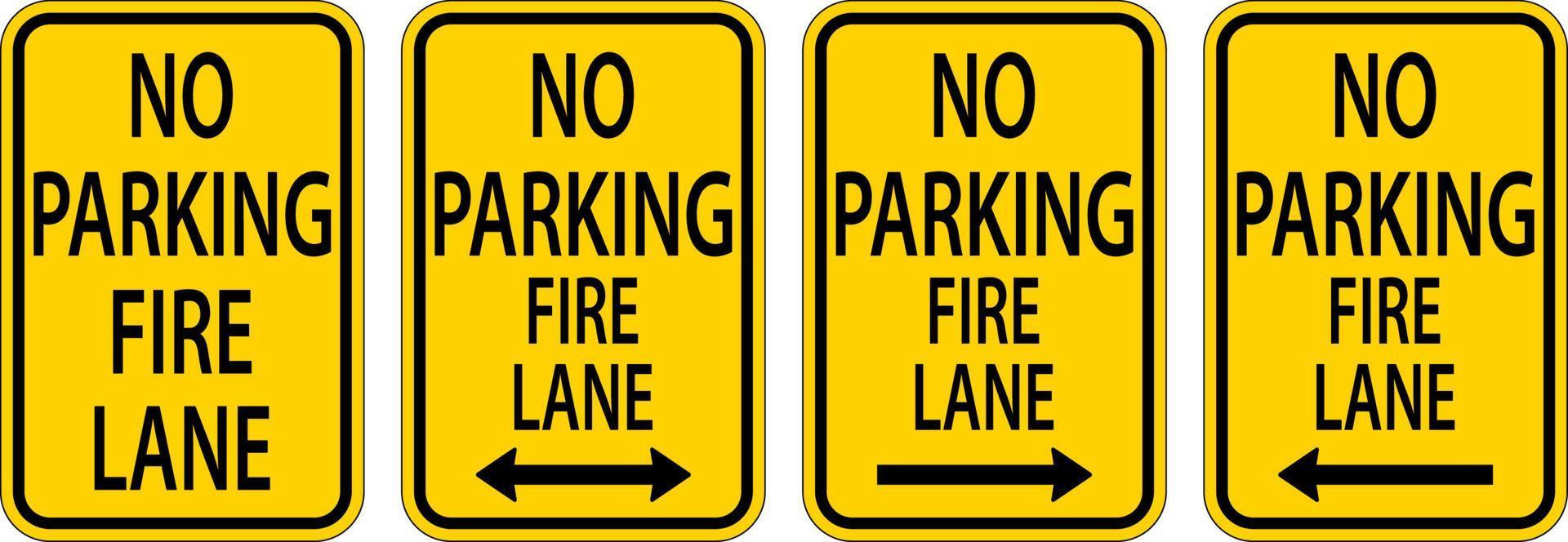 Kein Parkplatz Fire Lane Schild auf weißem Hintergrund vektor