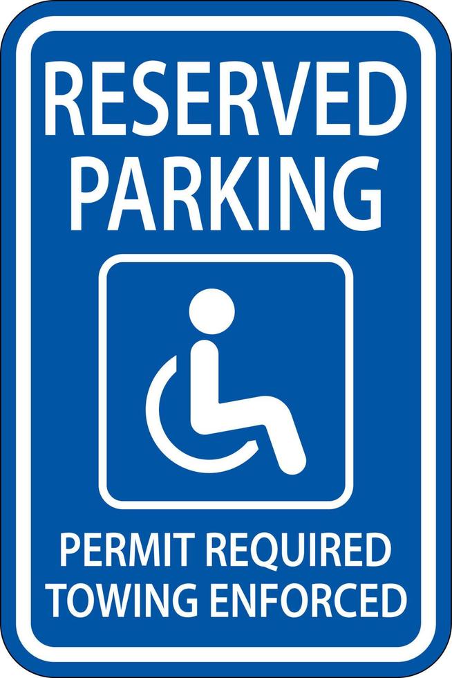 zugängliches Parkplatzschild auf weißem Hintergrund vektor