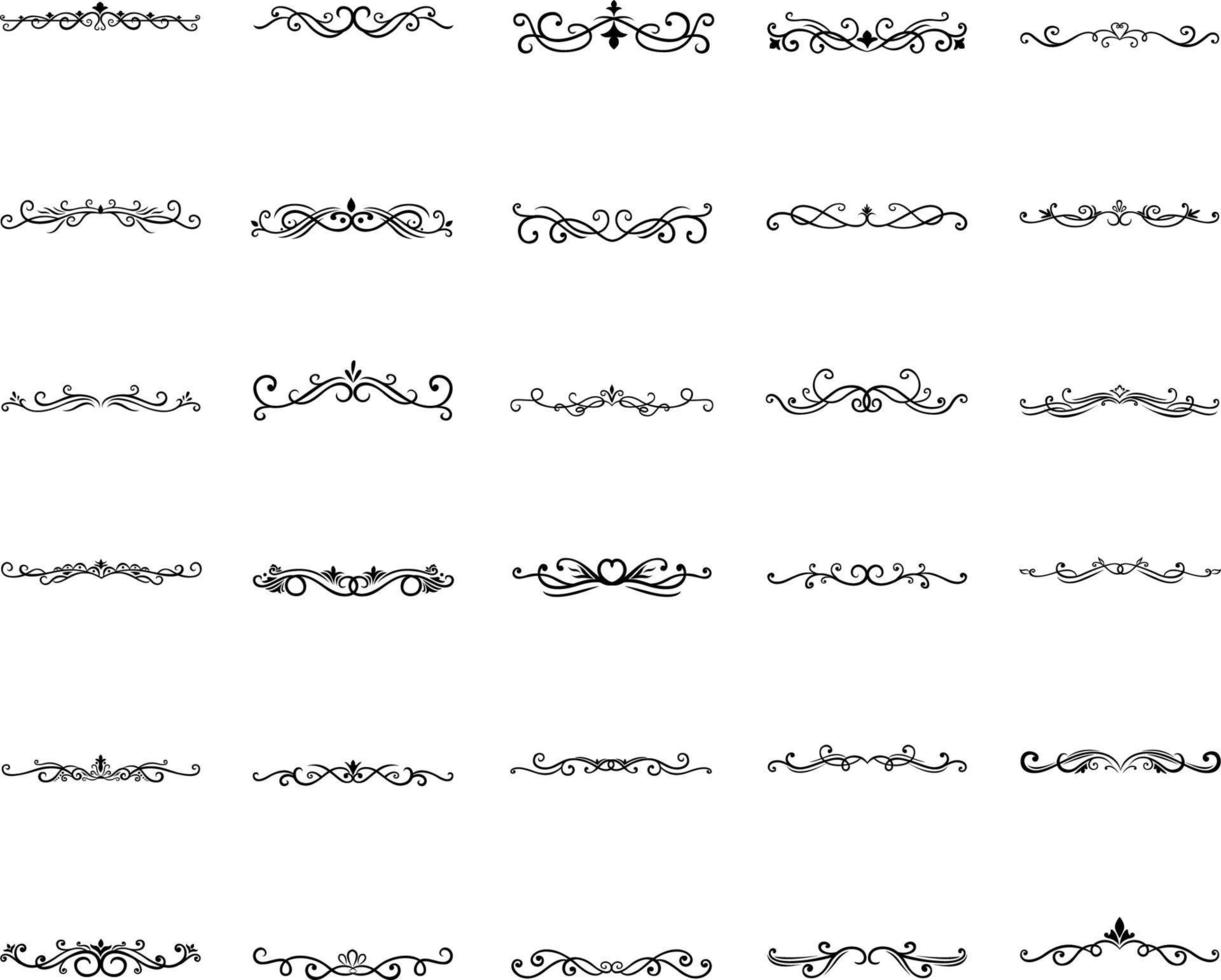 Sammlung von Trennwänden und Bordürendekorationselementen vektor