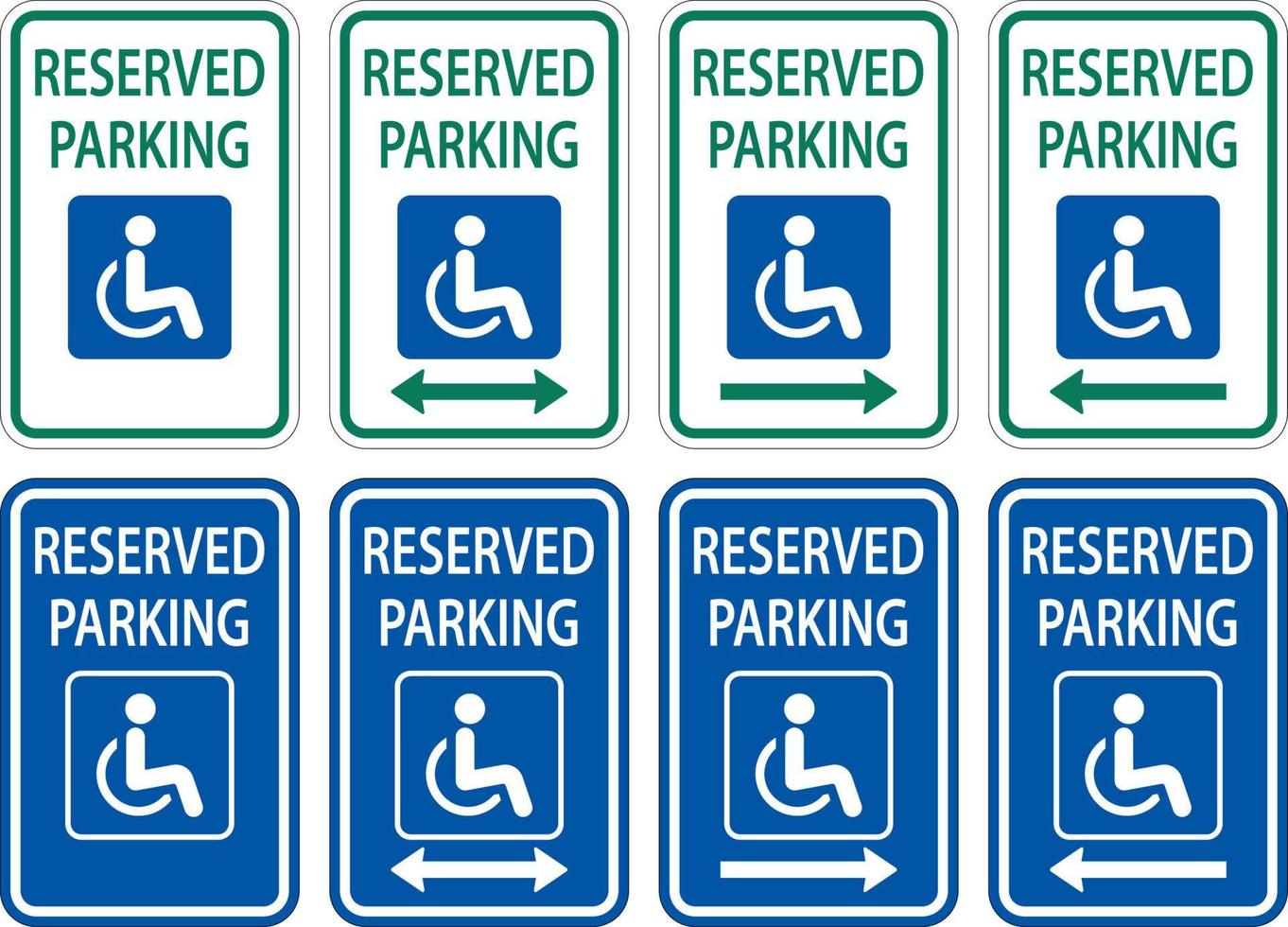 tillgänglig reserverad parkering skylt på vit bakgrund vektor