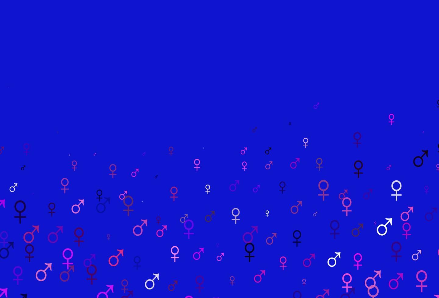 hellrosa, blauer Vektorhintergrund mit Geschlechtssymbolen. vektor