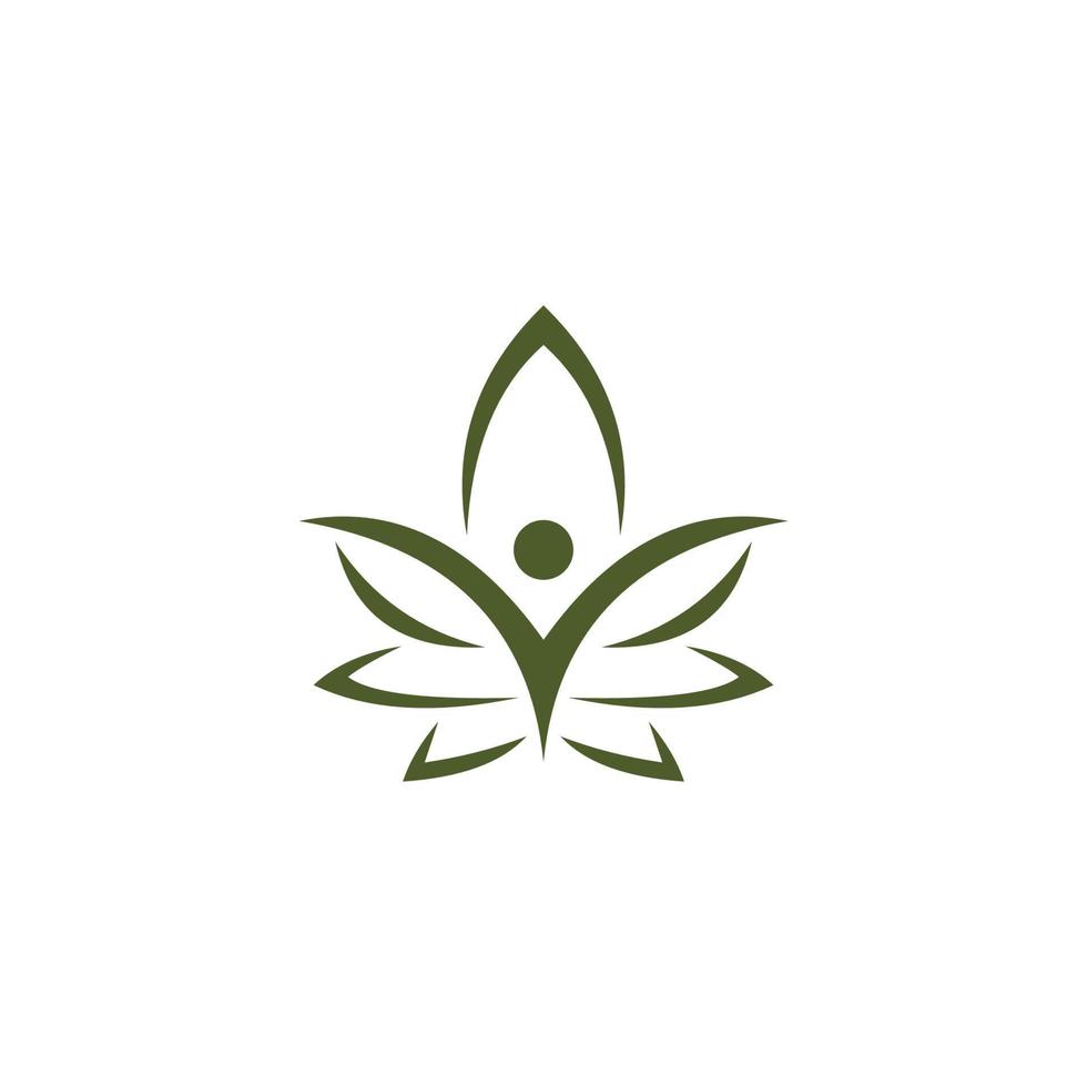 friska människor och cannabisblad logotypdesign vektor