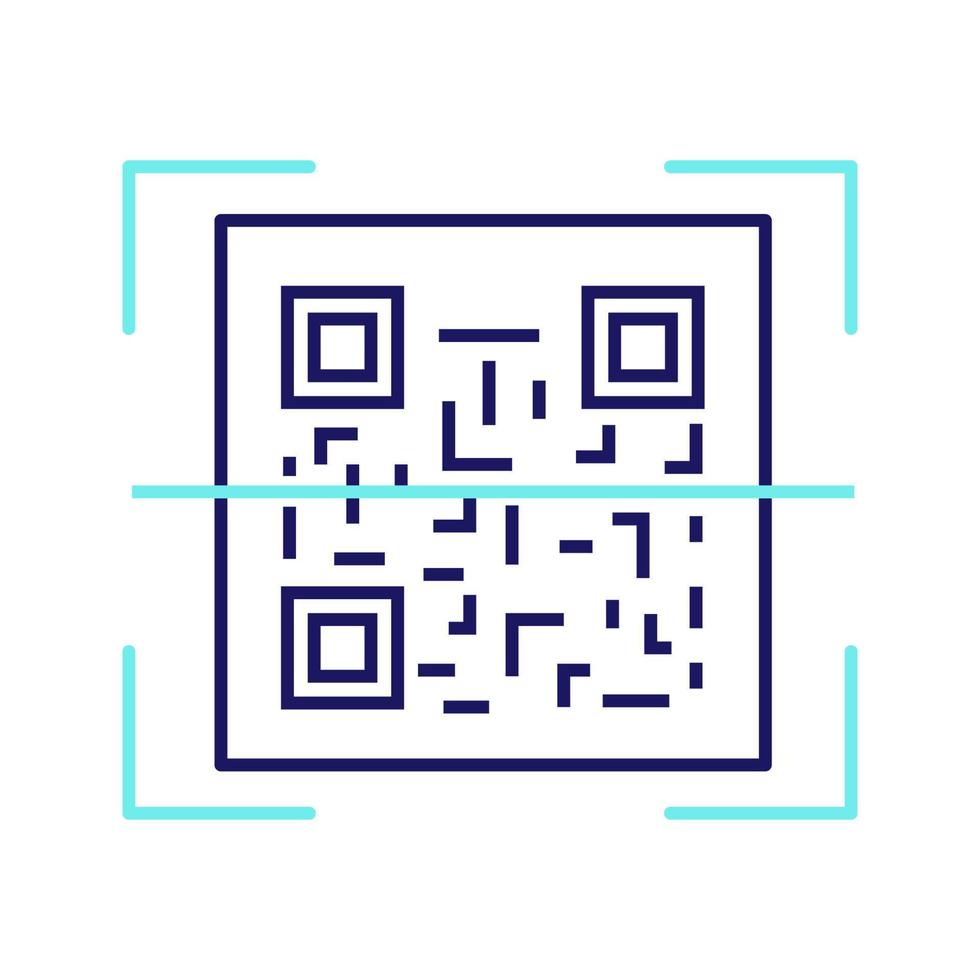 Farbsymbol zum Scannen des QR-Codes. App zum Lesen von 2D-Codes. Matrix-Barcode-Scanner. zweidimensionaler Barcode. isolierte vektorillustration vektor