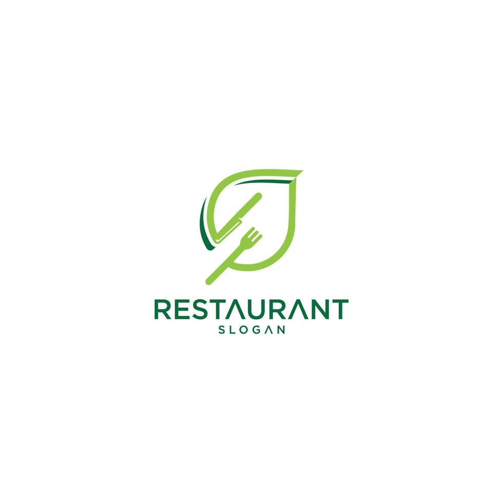 Food-Logo mit Löffel, Gabel und Messer. Restaurant-Logo-Design vektor