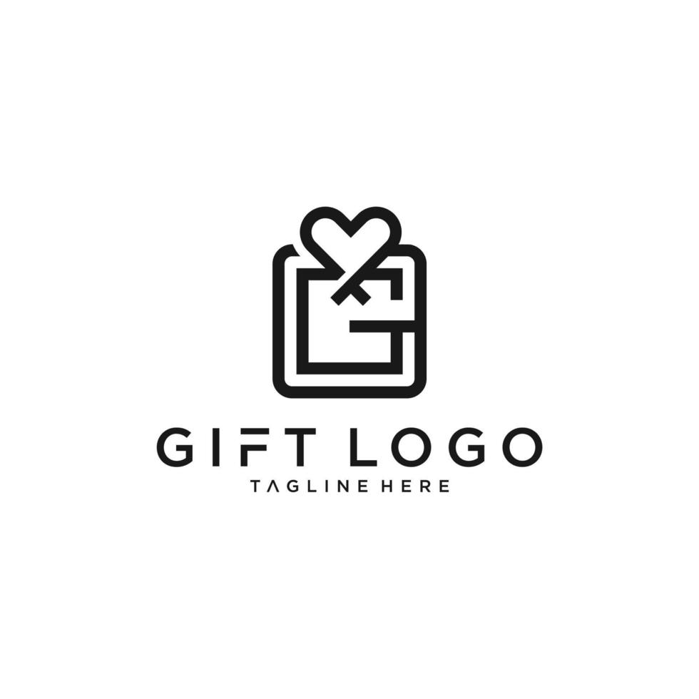 Geschenk-Logo-Vektor-Vorlage herunterladen modernes Design vektor
